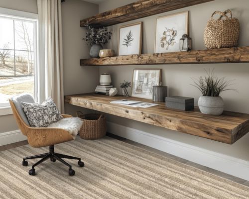 Soft natural wool carpet in a modern living room showcasing the comfort and texture of wool flooring